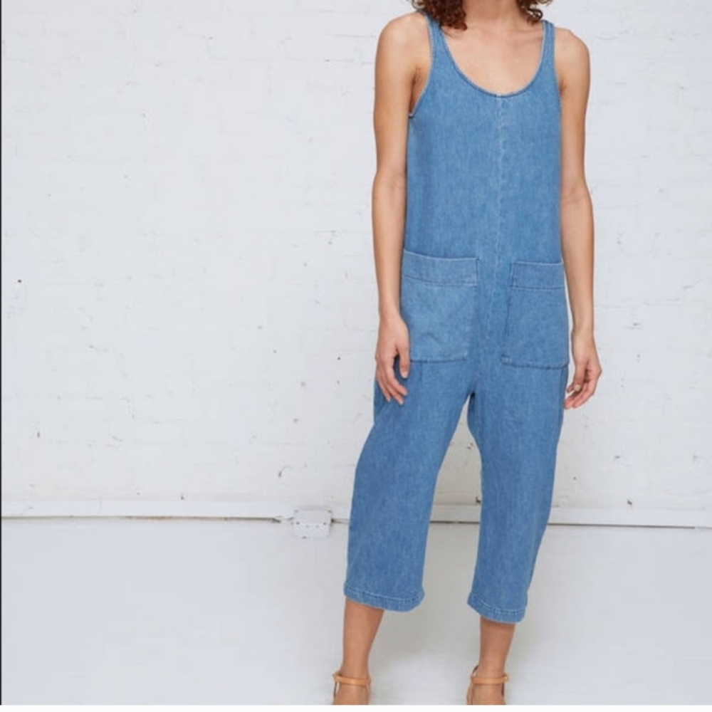 Ilana Kohn Gary Jumpsuit in Faded Denim Cotton